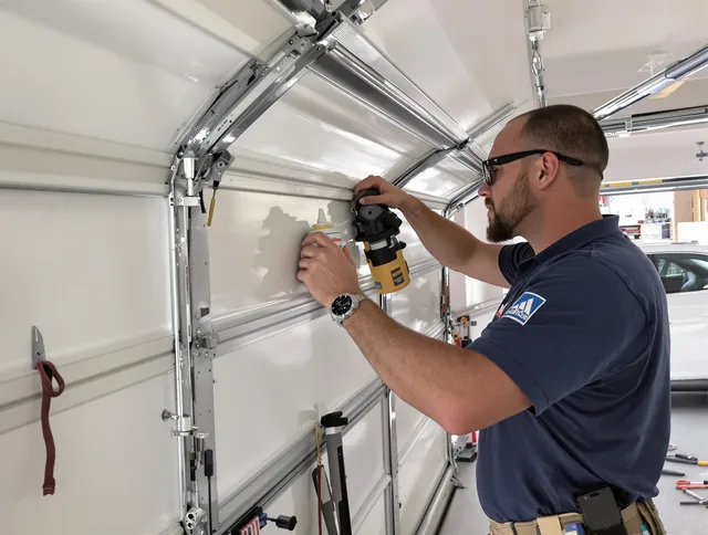 Whittier Garage Door Repair technician quieting a noisy garage door in Whittier