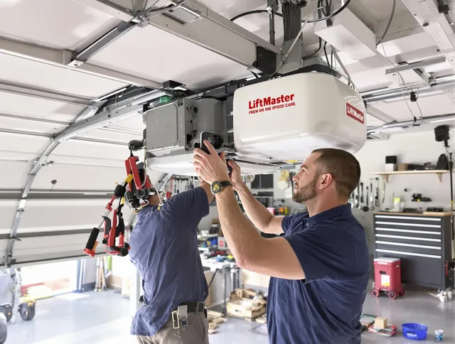 Whittier Garage Door Repair technician performing advanced diagnostics on garage opener in Whittier