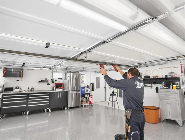 Overhead garage door repair service by Whittier Garage Door Repair in Whittier