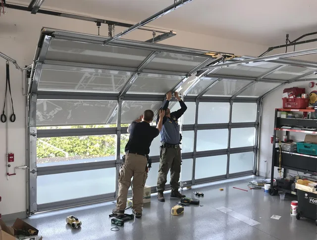 Whittier Garage Door Repair expert performing precise panel replacement on Whittier garage door