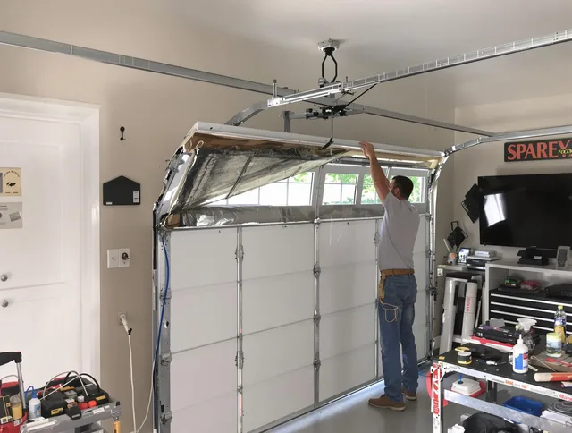 Garage door section replacement by Whittier Garage Door Repair in Whittier